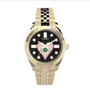 BNIB Timex Legacy x Jacquie Aiche Goldstone Dial with Tribe Eye 36mm Watch